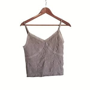 Liz & Sara Y2K Muted Purple Lacey Crop Tank M/L